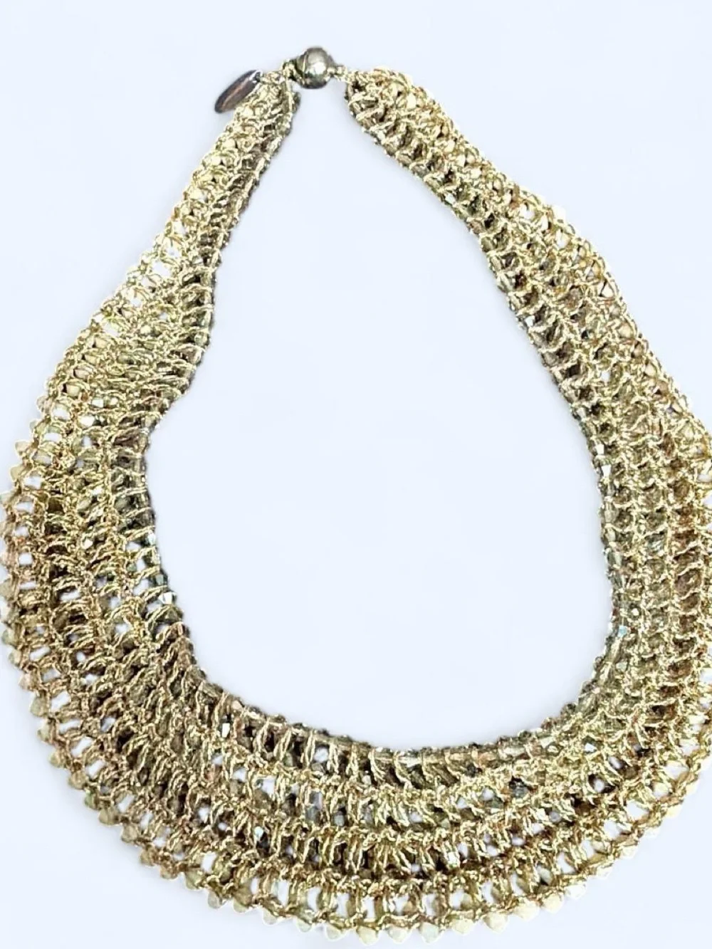 Vintage Signed RUSH by Denis & Charles Multi-Row Crystal Collar Choker Necklace